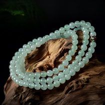 Kokang Emerald Burmese ice light green jade necklace jade necklace jade necklace round bead necklace