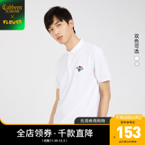 Carbine Mens Casual Short Sleeve Polo Shirt 2021 Spring and Summer New Trend Little Rainbow Letter Embroidery Graffiti C