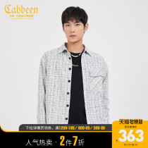 Cabbeen carbine mens casual long sleeve shirt 2021 autumn and winter new trend check jacquard small fragrant wind H