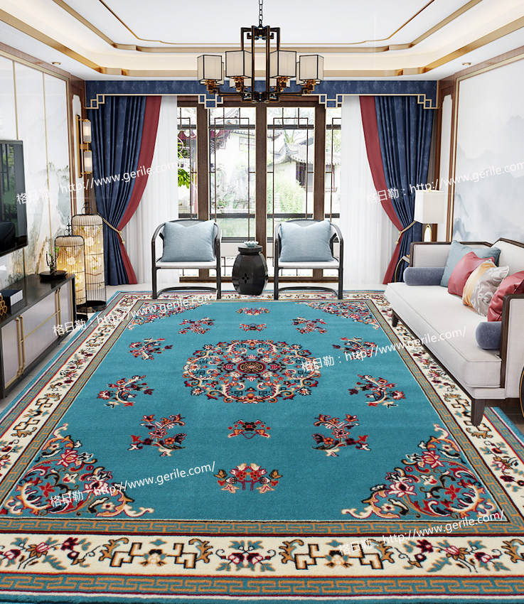 New wash fine wool weaving new Chinese decorative living room study carpet tatami bed blanket blanket