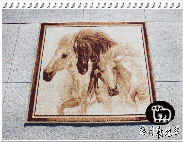 The new pure fine wool woven three-dimensional life-like horse head picture childrens bedroom study electric case decorated tapestry wall blanket