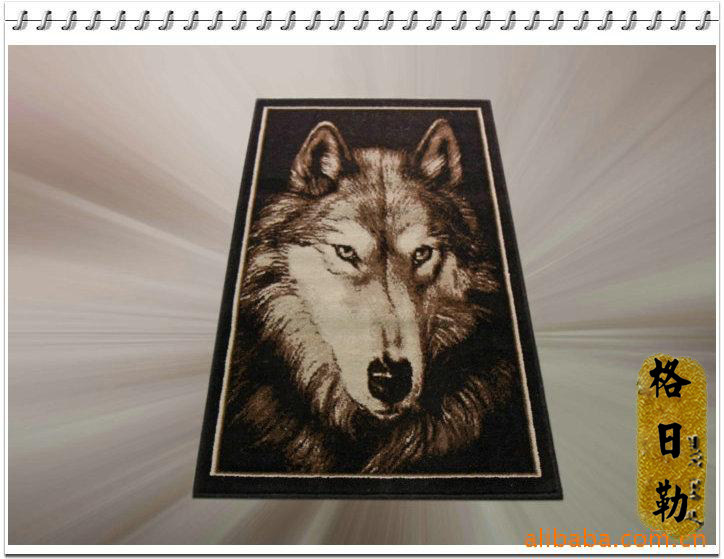 Mongolian pure wool tapestry wall blanket (wolf head) living room study office three-dimensional life-like decoration to make money