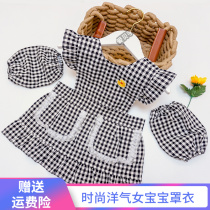 Baby gown cotton autumn and winter children waterproof girl apron girl eating bib sleeveless winter wear foreign style