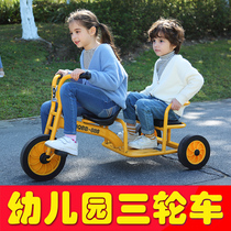 Kindergarten special tricycle bicycle bicycle bicycle double belt bucket can bring people Outdoor preschool toy baby carriage