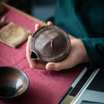 Yixing purple sand hand-grab pot rich A side of money turtle hand-covered bowl insulation soup fast suitable for raw rock tea
