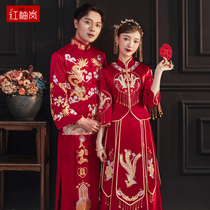 High-end Xiuhe dress bride 2021 new Chinese wedding dress wedding dress female toast dress dragon and phoenix coat couple summer