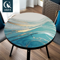 Light luxury round leather table mat waterproof anti-scalding and oil-proof tablecloth non-slip coffee table mat erasable round table pad pvc