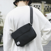 Day Ensemble Trendy Minimalist Satchel Satchel Small Satchel Male Canvas Porn Student Mailbag Harbor Wind Personality Single Shoulder Bag Bag
