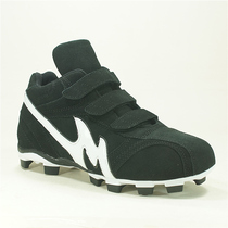 Baseball shoes factory custom professional match shoes black suede classic style glue nails