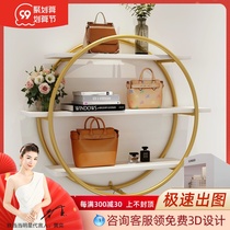 Clothing store wall gold display rack wall hanging shelf hanging display rack womens clothing store wall rack
