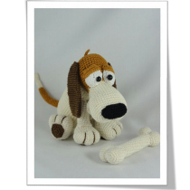 Short-legged dwarf hound wool handmade diy crochet doll illustration tutorial non-finished product no video no material