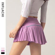  X High waist tennis skirt Half body quick-drying running fitness clothes Sports short skirt Female pleated badminton golf skirt