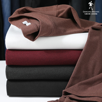 (Polished soft) dance with Wolves long sleeve T-shirt mens round neck 2021 autumn new non-fading base shirt