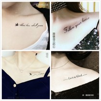 Wash tattoo stickers ins Wind clavicle text Advanced Waterproof chest legs mens and womens neck letter sticker