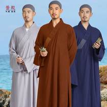 Hongtong monk suit long gown suit men and women autumn cotton coat linen monk clothes