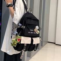 Book bag male college students ins Chao brand campus backpack male shoulder bag female Korean version simple Joker travel computer bag