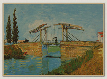 Antique painting retro Kraft paper poster imitating Dutch oil painting No. 82 Als suspension bridge 89 * 123cm