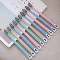Wheat straw adult ultra-fine soft hair bamboo charcoal medium head toothbrush home travel couple 10 family clothes