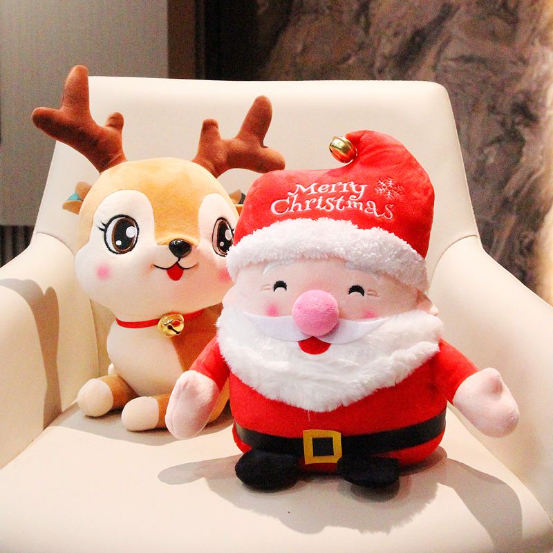 かわいいサンタクロース人形ヘラジカ人形子鹿ラグドールぬいぐるみクリスマスギフト装飾