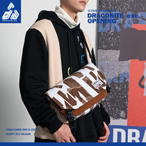 DRACONITE jungle adventure printed sloped satchel mens Chains wind bag fashion single shoulder bag men 12339