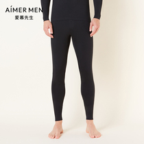 Mr. Aimu red trousers mens modal autumn and winter single strip base thin single layer warm pants NS73V21