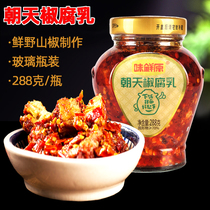 Flavor fresh original Chaotian pepper fermented bean curd 288G Liuyang specialty Hunan farm mold tofu spicy cat milk food seasoning