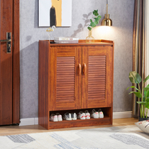 New Chinese small shoe cabinet small household door economy with door lockers mini solid wood color storage cabinet small