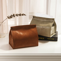 Zanwu light luxury leather tissue cover Household tissue cover Car car tissue cover Leather tissue box tissue bag