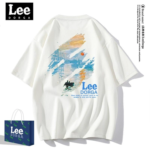 Lee, летняя футболка с коротким рукавом для влюбленных, коллекция 2023, оверсайз