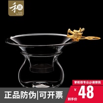 Hehe glass tea leak goldfish whitebait Golden Dragon silver dragon tea filter stainless steel filter pure manual transparent tea filter