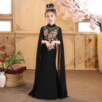 Girls Cheongsam Guzheng Performance Clothing Summer Children Chinese Style Dress 2021 New Girl Hanfu Spring and Autumn