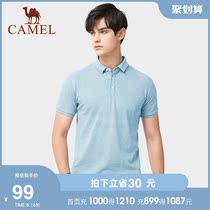 Camel mens clothing 2021 summer new business casual short-sleeved polo shirt mens light and breathable solid color t-shirt top