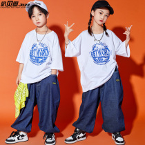 Children Street Dance Suit Summer Original Juku Wind Hiphop Dance Costumes Boy Hip Hop Acting Out Girl Performance Suit