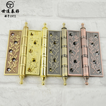 Taihe pure copper hinge European antique all copper hinge 5 inch silent bearing swing door hinge HG308
