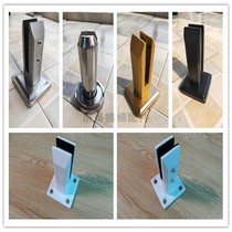 Floor-to-ground stainless steel swimming pool fish mouth clip stair handrail column accessories frameless free-opening balcony glass railings