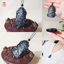 Narrow sense authentic Xinjiang Hetian Jade seed material Mo Jade antique guard safe and sound brand pendant 21G spot
