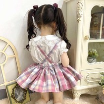 66 Princess doll shirt girls short sleeve shirt summer Children Baby baby shirt jacket foreign summer dress thin summer