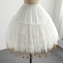 Skirt support lolita Moon star River lolita adjustable fishbone support Carmen petticoat mid-length tutu