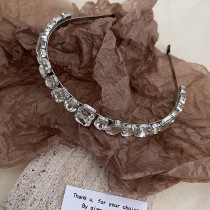 Crystal headband headband autumn and winter with diamond rhinestone hairpin women's net red texture high-end advanced hairpin headgear