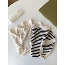 Comfortable ~ buy it self-leaving navy wind stripe bag hip soft underpants high-bounty and no pressure breathable cotton crotch