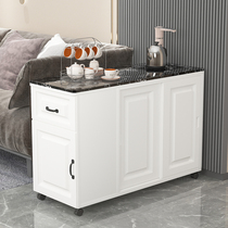 Sofa side cabinet side armrest cabinet movable tea cabinet light luxury marble embedded Kettle tea table table
