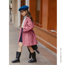 Girls autumn windbreaker 2021 new foreign style childrens dress girl spring and autumn fashion long coat