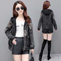 Small man hooded denim coat this year February wear Korean casual top 2021 Spring and Autumn new female