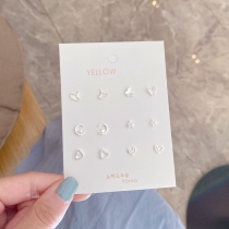 Sterling silver earring ear studs set simple small 2021 New Tide design sense sleep free earrings female
