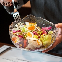 Japanese-style s bowl gold-edged hammer glass bowl irregular glass bowl vegetable salad bowl dessert bowl fruit bowl