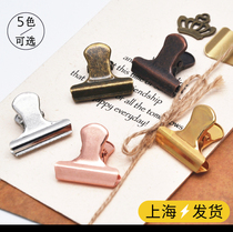 Nordic INS metal long tail clip vintage gold stationery Handbook cute dovetail clip sealing document small clip