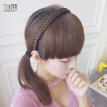 Wig oblique braided hair hoop invisible air Qi bangs twist fish bone fake bangs simulation natural thin