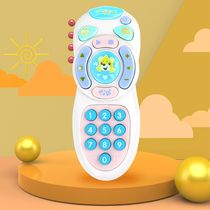 Toy mobile phone children 0-1-3 years old can bite and prevent saliva baby remote control educational toy baby simulation phone