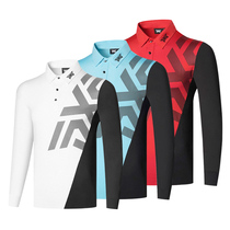New Korean golf clothing mens long sleeve T-shirt sports breathable non-iron quick-drying casual lapel mens clothes