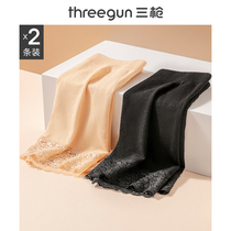 2 dress] Three-gun underpants female lace without marks and anti-walking light No size in waist flat angle safety pants
